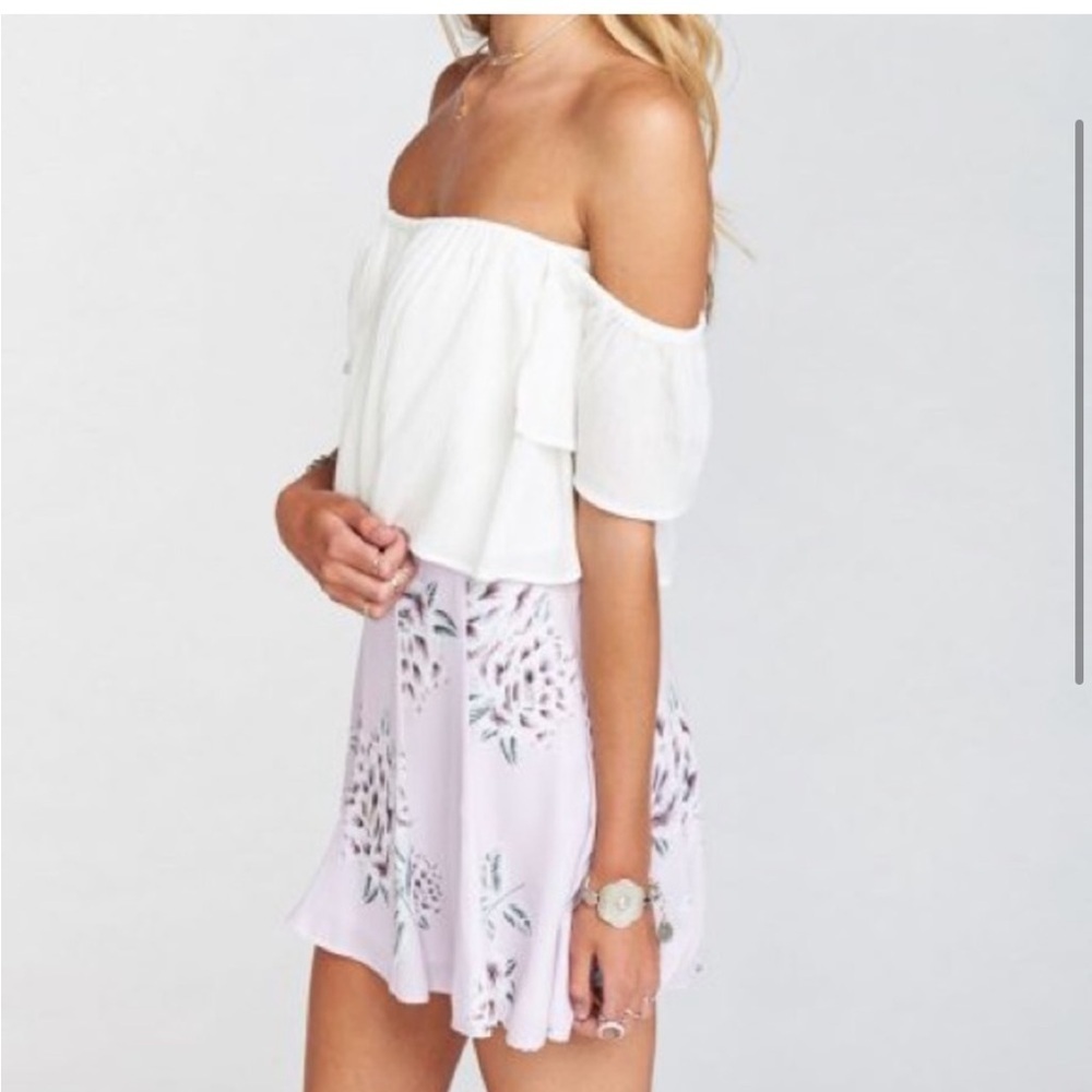 Show Me Your MuMu Liv Love Lavender Print  Pleated Mini Skirt